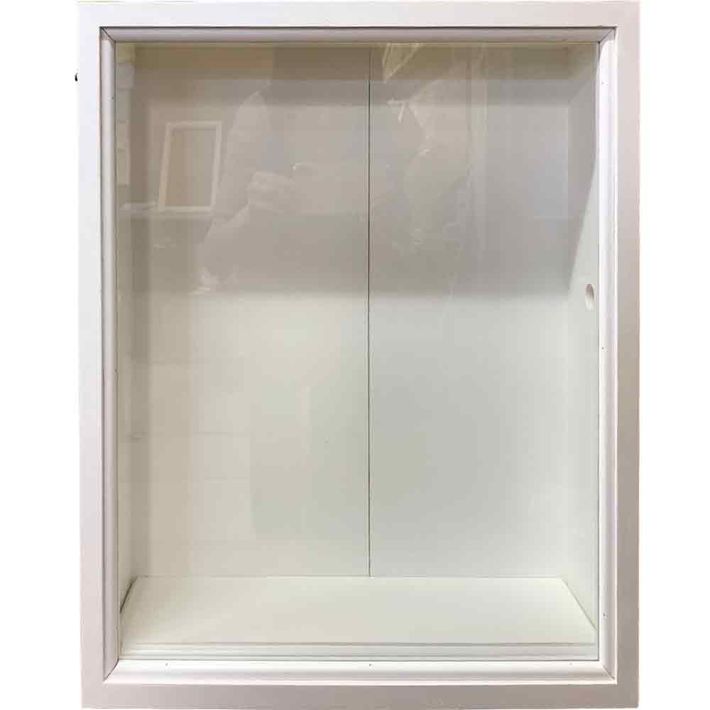 神棚 棚台座つき 透明ガラス アンティークホワイト 45×13.5×50cm 木製 ひのき ハンドメイド オーダーメイド