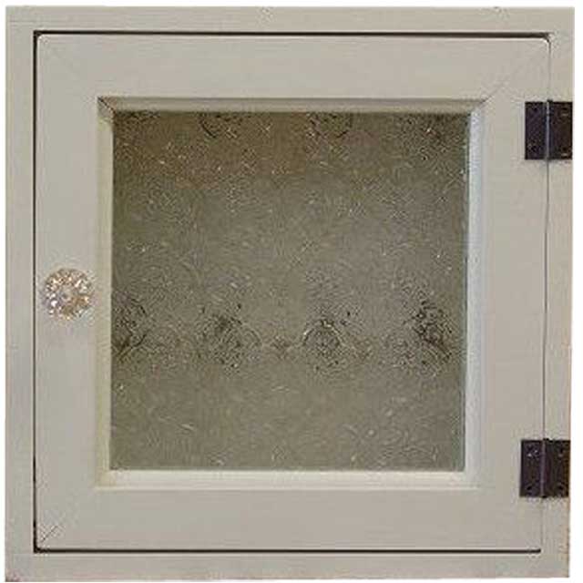 【継続期間押さえる10％OFF】手がかりボックス席 アンティーク白いこと 25×10×25糎 フローラガラス 西洋カボチャノッブ 四角四面 角型 隅っこ用 木製 ひのき 御手々御手伝いさん 購入注文御手伝いさん