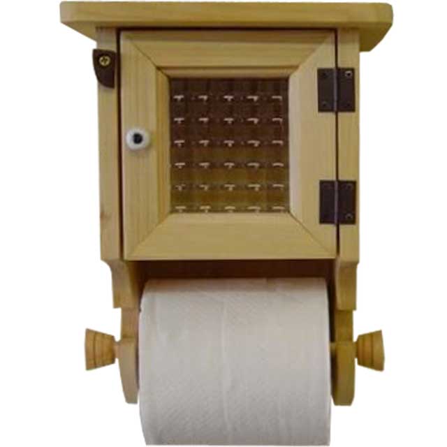 トイレットペーパーホルダー ストックボックス ライトオーク w19d17h25cm チェッカーガラス 木製 ひのき ハンドメイド オーダーメイド