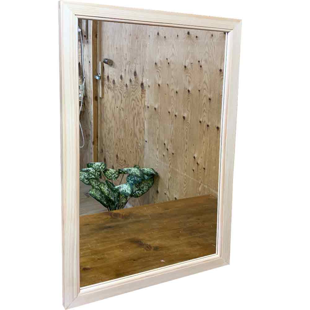 ミラー 大型 ライトオーク 50×2×80cm 吊り下げ金具 鏡 木製 ひのき ハンドメイド オーダーメイド