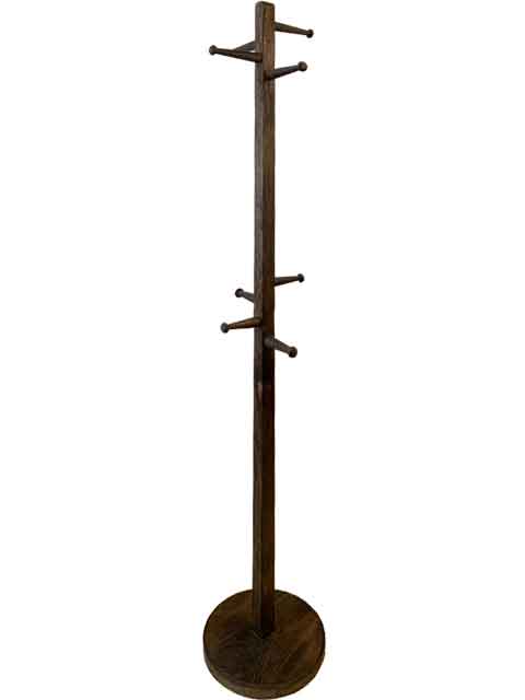 ポールハンガー 丸型 w30d30h170cm ダークブラウン コートハンガー 木製 ひのき ハンドメイド オーダーメイド