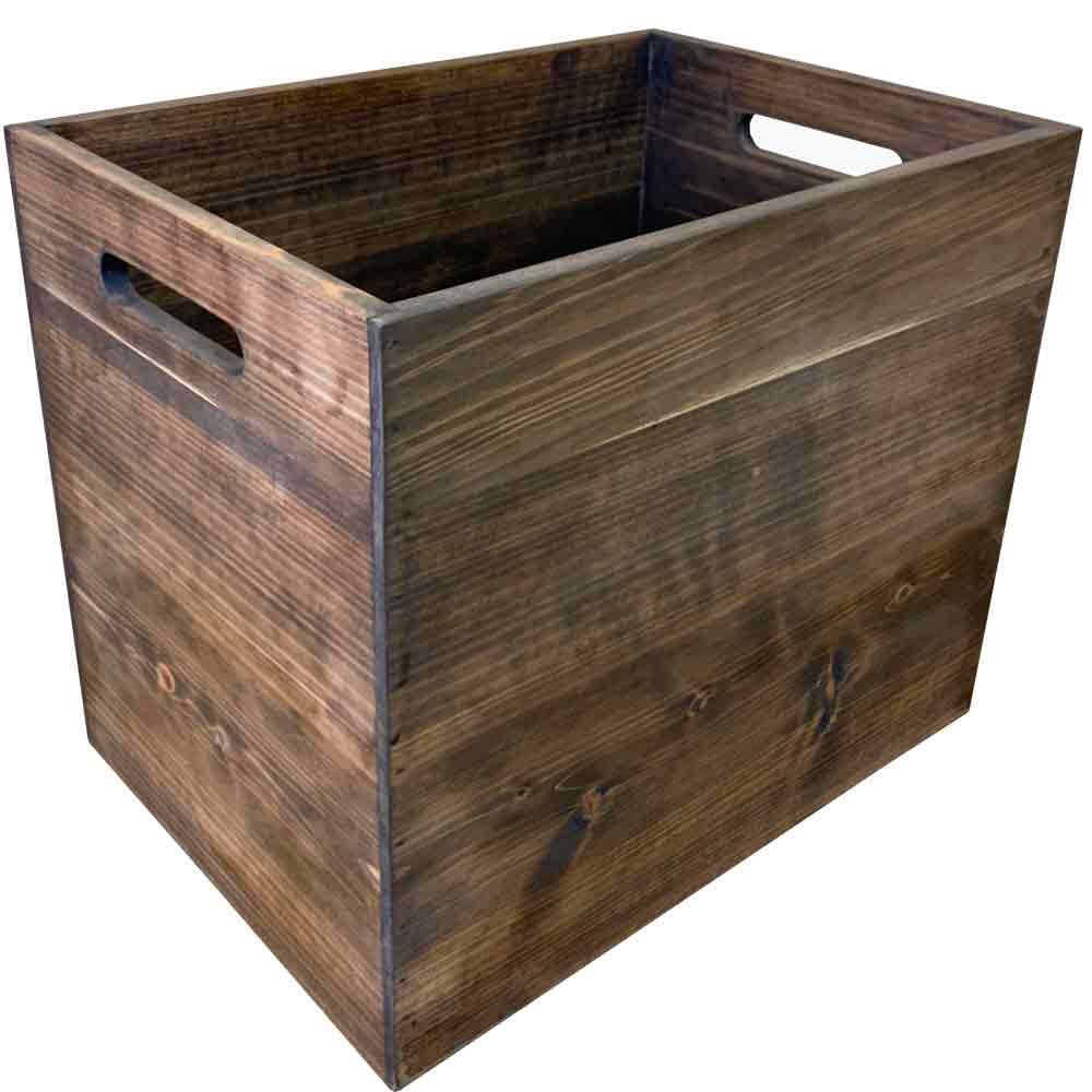 カントリーボックス 38×27×32cm ダークブラウン クリア防水塗装 木製 ひのき ハンドメイド オーダーメイド
