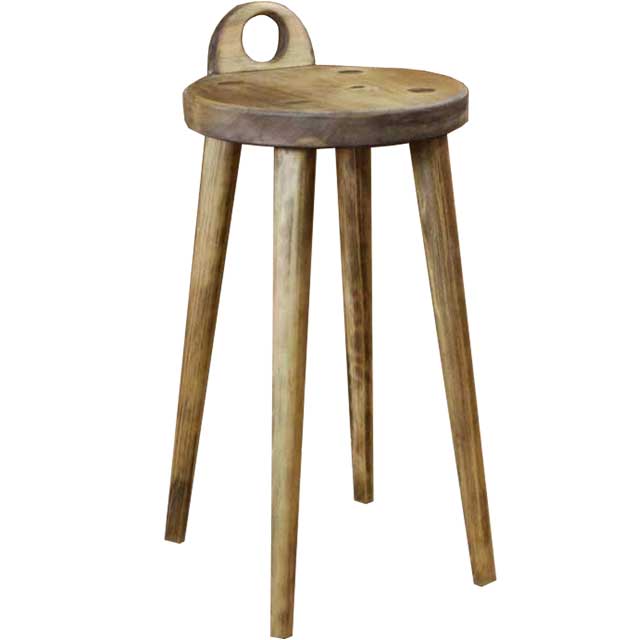 Angels Dust Circle Stool 25cm In Diameter 44cm Counter Chair Circle Stool 25cm In Diameter 44cm Counter Chair Order Production With The Round Wooden Hinoki Antique Brown Handle