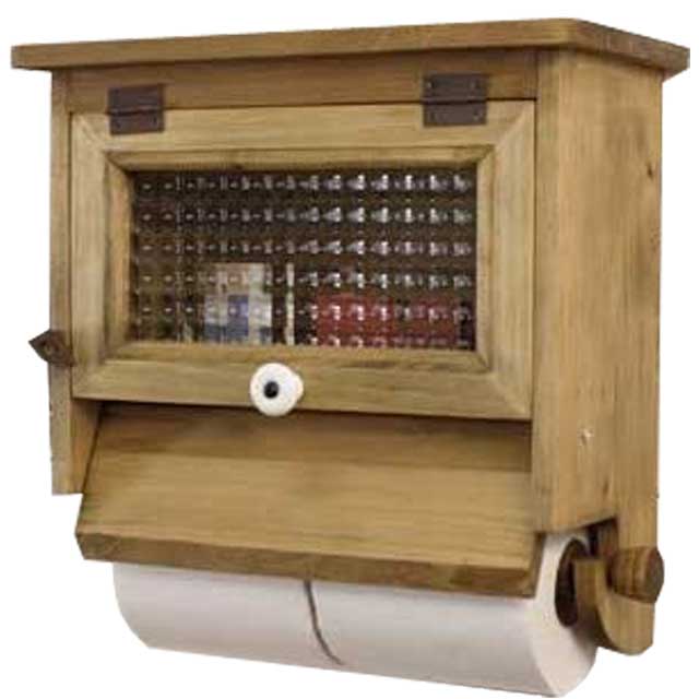 トイレットペーパーホルダー チェッカーガラス扉 アンティークブラウン w30d30h15.5cm 2個用ストックボックス付き 木製 ひのき ハンドメイド オーダーメイド