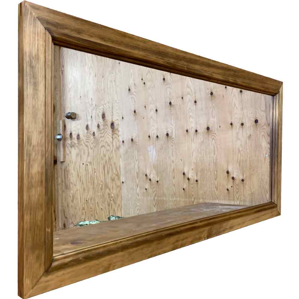 ウォールミラー アンティークブラウン 80&times;2&times;40cm 吊り下げ金具付 壁掛け 木製 ひのき ハンドメイド オーダーメイド｜エンジェルズ　ダスト