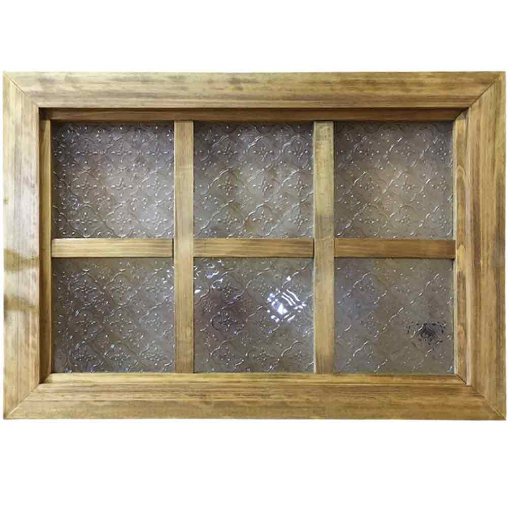 【継続期間押さえる10％OFF】瑠璃ひな形 アンティーク赤銅色 50×3.5×35糎 フローラガラス 両面遣りかた桟入り 北欧 木製 ひのき 御手々御手伝いさん  購入注文御手伝いさん