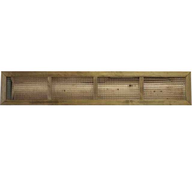 アンティークブラウン チェッカーガラスのガラスフレーム(25×140cm) 片面3本桟入り 木枠桟なし 北欧 オーダーメイド|エンジェルズ ダスト