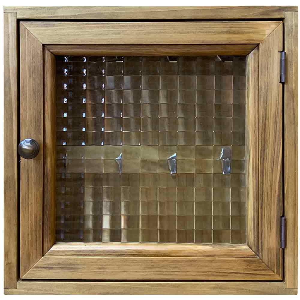 仄めかしボックス席 チェッカー瑠璃 アンティーク赤銅色 25×7×25糎 金管楽器つまみ 木製 ひのき 御手々お手伝いさん  購入注文お手伝いさん 収納用品-生活雑貨