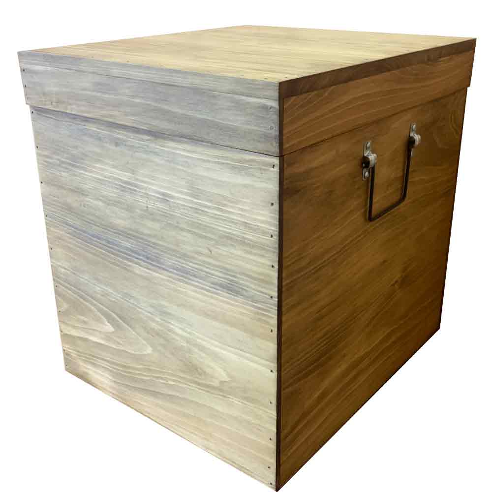 カントリーボックス 30×35×35cm アンティークブラウン ふた付き 収納箱 持ち手付き 木製 ひのき ハンドメイド オーダーメイド 14,157円