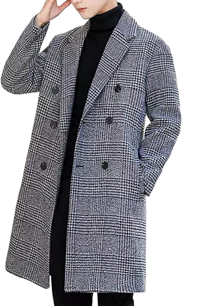 チェスターコート メンズ コート 千鳥格子 チェック柄 テーラード 男女兼用 スプリング 春服 秋冬服 ロング丈 ビジネス 中綿入れ 厚手 薄手 通勤通学 ラシャ ツイード ダブル 3色 大きいサイズ
