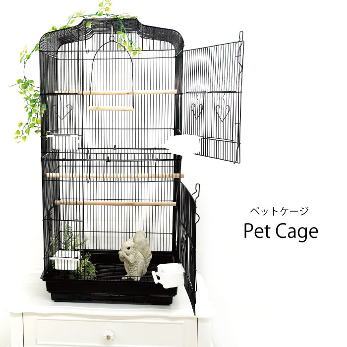 楽天市場 ペット ケージ おしゃれ 黒 ペットグッズ 鳥かご 鳥ケージ バードケージ ウロコインコ オカメインコ シロハラインコ インコ ケージ ゲージ ペット用品 縦型 送料無料 Cage002 天使のドレス屋さん