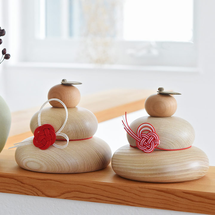 楽天市場】鏡餅 Kagamimochi 木製鏡もちセット 正月飾り 置物