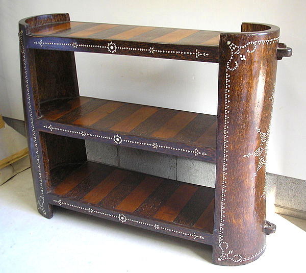 アジアン家具 竹 木製7段CDラック ダークブラウン バリ インドネシア