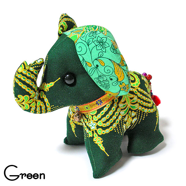 エスニック柄 ゾウさんのぬいぐるみ Lサイズ Green ゾウ おしゃれな 手作り インテリア 象 置物 アジアン雑貨 バリ雑貨 タイ雑貨 Crunchusers Com
