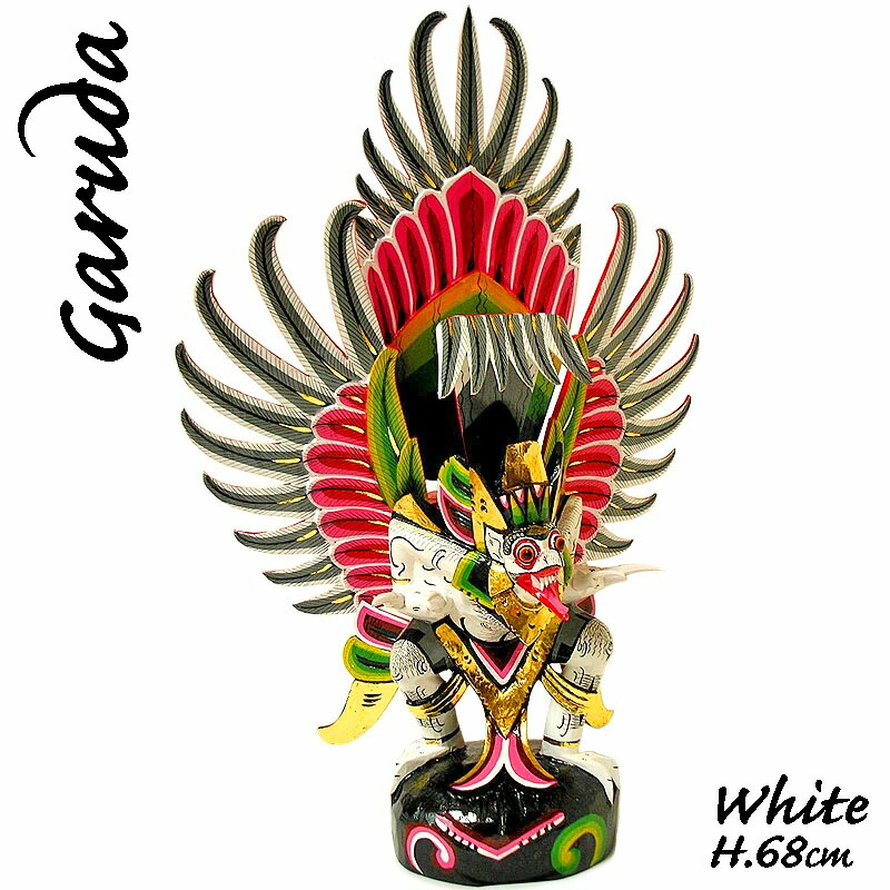 楽天市場】霊鳥ガルーダ［約H.65cm］赤白黒鱗 木製 オブジェ 置物