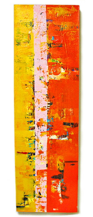 バリアート絵画 L 縦　抽象画 [100x30cm] アジアン 雑貨 バリ 雑貨 タイ 雑貨 アジアン インテリア 送料無料