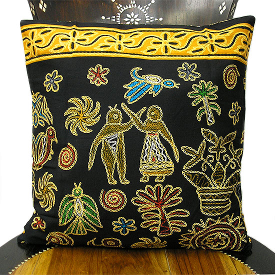 クッションカバー　ベトナム　ハンドメイド刺繍　民族刺繍　高級感 tirakita-shop_id-cscv-331
