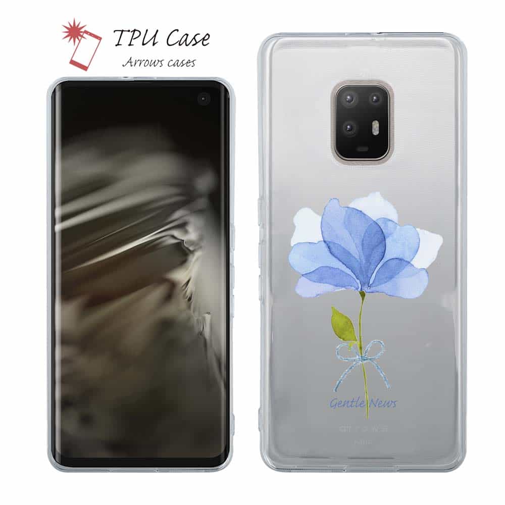 arrows N F-51C アローズ ソフトケース 花柄 クリアケース スマホケース TPU arrows Alpha F-51F arrows We2 F-52E FCG02 arrows We2 Plus F-51E arrows We F-51B FCG01 arrows Be4 Plus F-41B NX9 F-52A 5G F-51A 花 花束 青い花 嬉しいニュース画像
