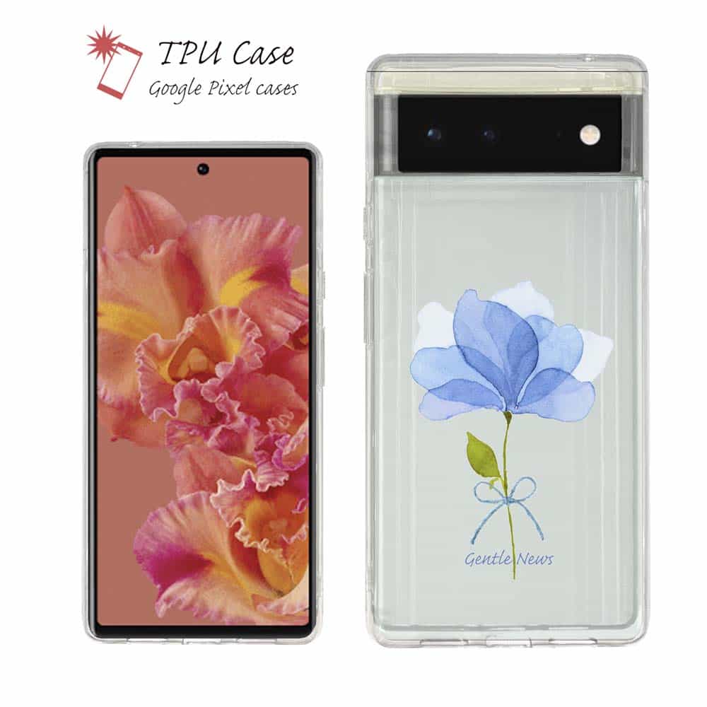 Google Pixel 9 Pixel 9 Pro XL ピクセル9 プロ ソフトケース 花柄 クリアケース スマホケース TPU Google Pixel 8a Pixel8 Pro Pixel 7a Pixel7 Pro Pixel 6a Pixel6 Pro 花 花束 青い花 嬉しいニュース画像
