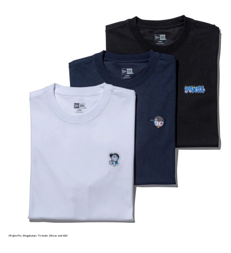 NEW ERA (ニューエラ) (14935374) 3-Pack 半袖 パフォーマンス Tシャツ ドラえもん ホワイト/ブラック/ネイビー Mサイズ