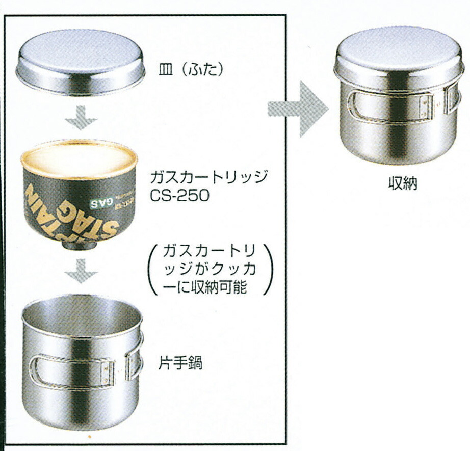 最高級 クッカー3点セット STAG キャプテンスタッグ ファミリーキャンプ ソロキャンプ CAPTAIN 小型ガスバーナー M-6400 アウトドア