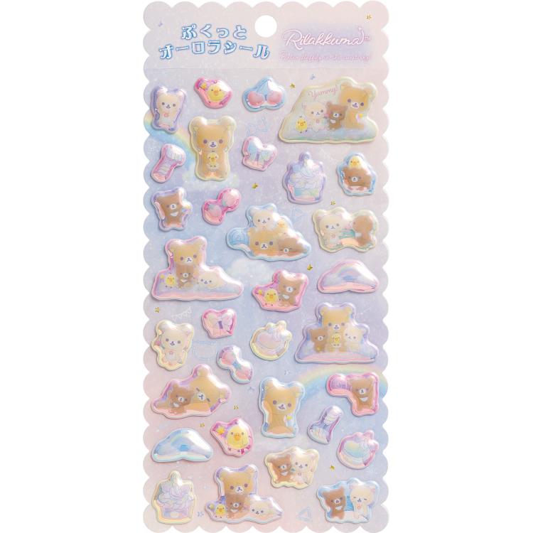 リラックマ ラメキャラシール ドロップシール インデックスシール まとめ売り ステーショナリー／シールコレクション／キラキラドロップシール