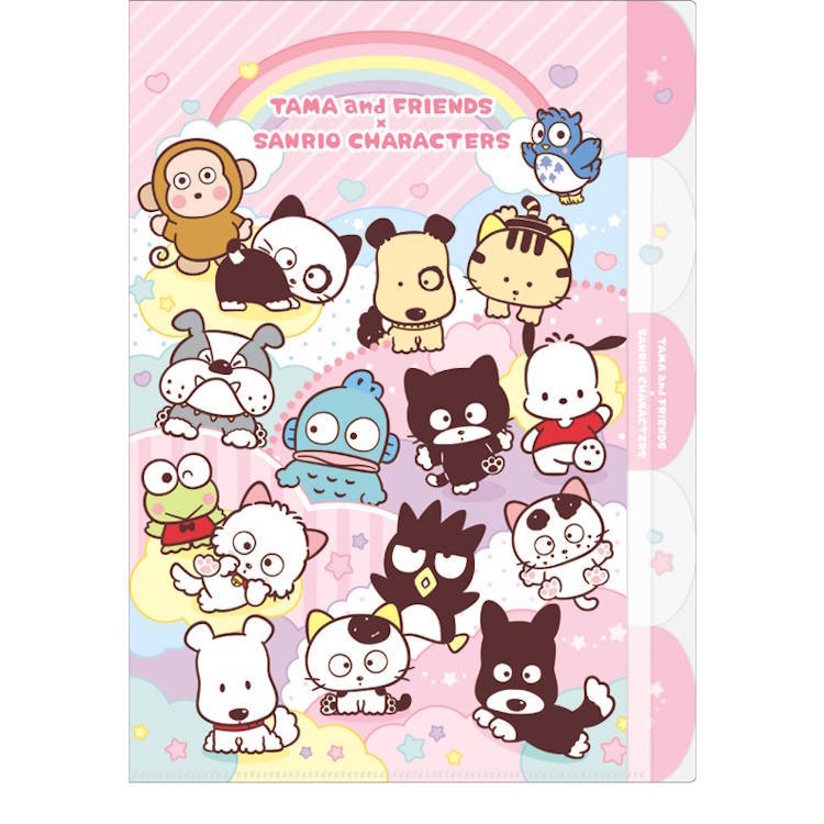 タマ&フレンズ×サンリオキャラクターズ 5index クリアファイル カラフルパーティー 300786画像