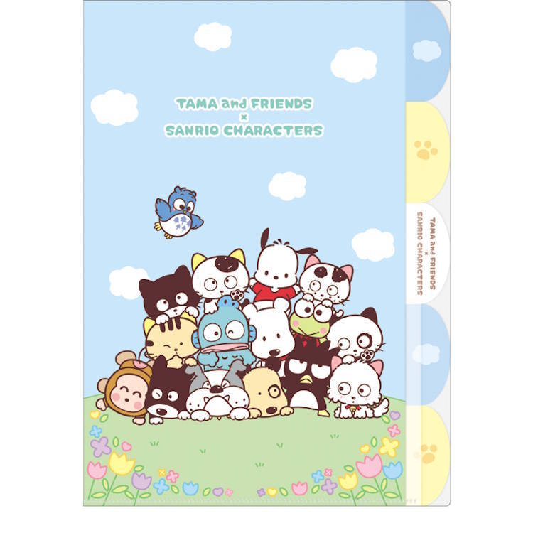 タマ&フレンズ×サンリオキャラクターズ 5index クリアファイル わいわいひろば 300793画像
