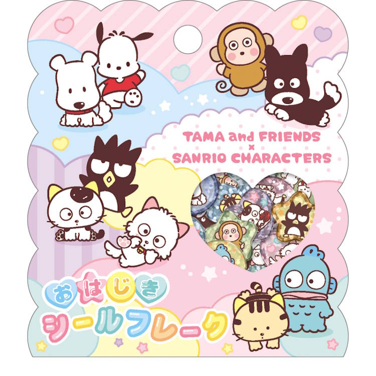 タマ&フレンズ×サンリオキャラクターズ おはじきシールフレーク カラフルパーティー 300823画像