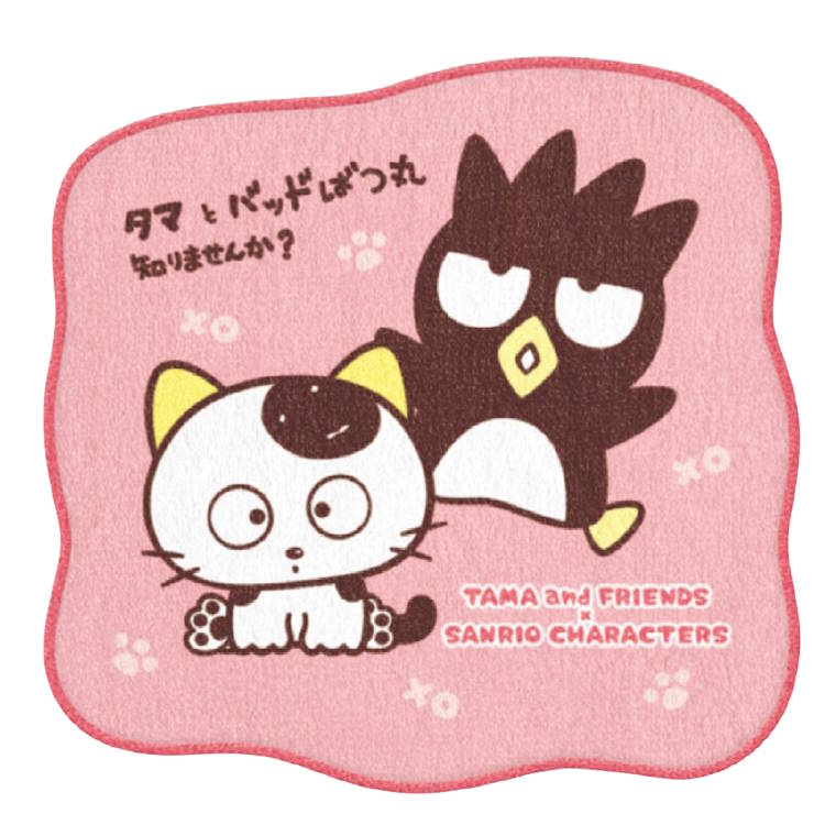 タマ&フレンズ×サンリオキャラクターズ ダイカットミニタオル タマとバッドばつ丸 300854画像