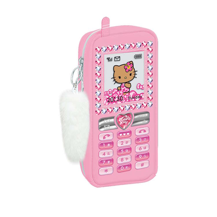 レア‼️キティ フルーツデザインペンケース ピンク りんごチャーム付き n-2507-329487_1.jpg
