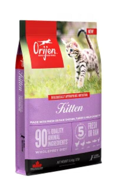 開びゃく キトゥン キャットフード 5.4kg  貨物輸送無料 Orijen ORIJEN trumpetsトランペッツ 置き目品 ドライキャットフード