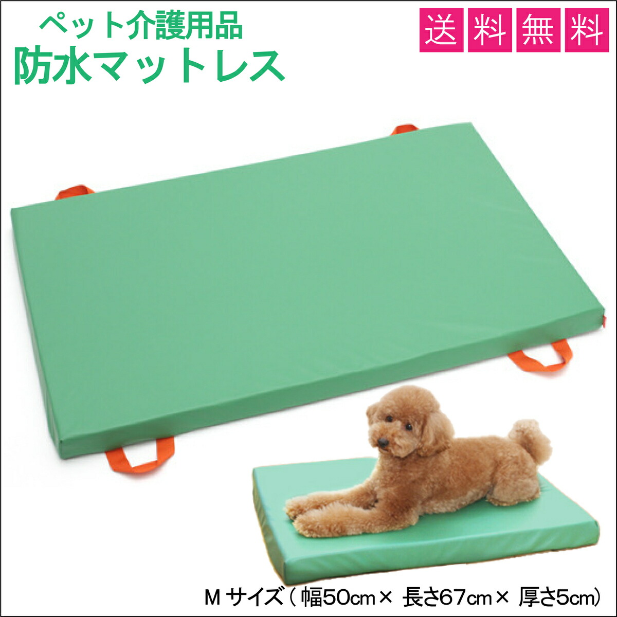 【送料無料】 床ずれ防止 防水マットレス Mサイズ (グリーン) LaLaWalk シニア犬 犬介護 トンボ with｜ペット介護用品専門店 アニマケア