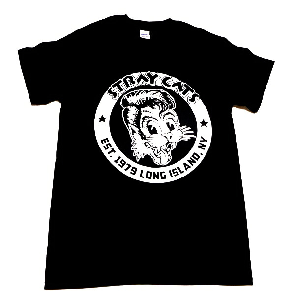 Stray Cats Men's Established 1979 Slim Fit T-Shirt – Black Rockabilly Band Tee, Soft Cotton, Vintage Logo