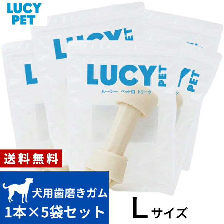 ルーシー愛玩動物 チューイングボーン L大きさ 1本入 5袋仕掛ける 歯みがき 歯ぐき 大型犬 犬ころ 成犬 老犬無つけ加える 牛皮 お兄ちゃん 御菓子 愛玩動物設備 デンタルケア 貨物輸送無料