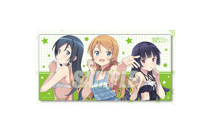 【新品】 俺の妹がこんなに可愛いわけがない。オンラインくじ A賞 描き下ろしラバープレイマット 桐乃 黒猫 あやせ くじ引き堂 ラバーマット画像