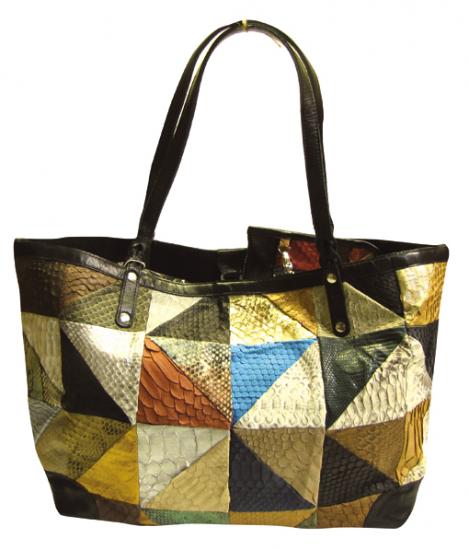PYTHON Pachwork Tote Bag パイソン パッチワーク トートバッグ (グレー系） 【10P03Sep16】 21,548円