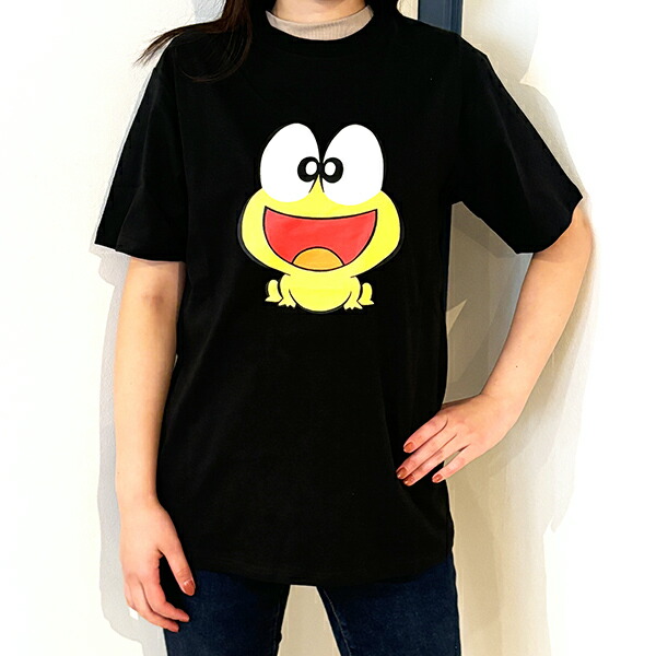 ど根性ガエル ピョン吉ごきげん Tシャツ(ブラック) Mサイズ アパレル画像