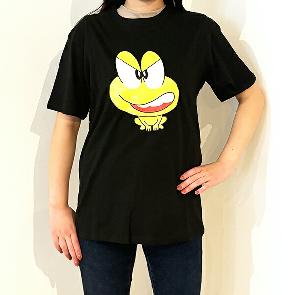 ど根性ガエル ピョン吉ツヨキ Tシャツ(ブラック) Mサイズ アパレル画像