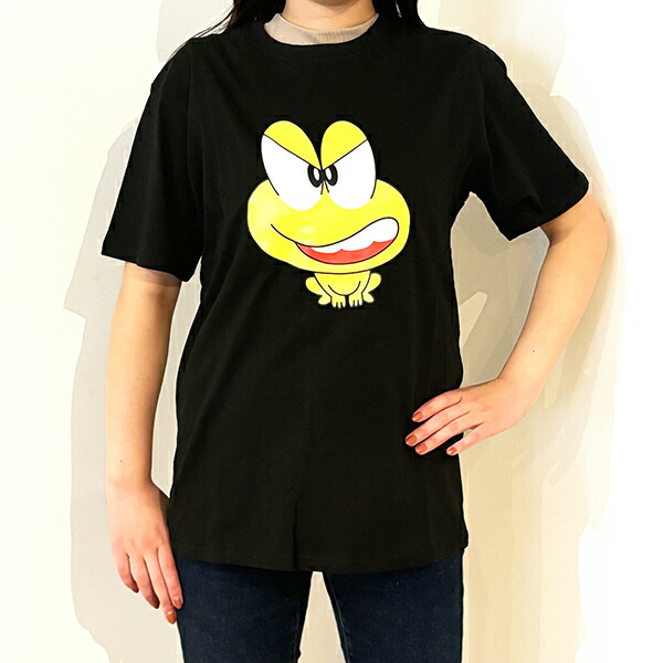 ど根性ガエル ピョン吉ツヨキ Tシャツ(ブラック) LLサイズ アパレル画像
