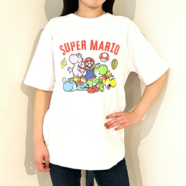 ヴィンテージ 任天堂 スーパーマリオ リンガーTシャツ トリムTシャツ 古着 2000年代 2000s 任天堂 白 ホワイト アメリカ製 ゲーム