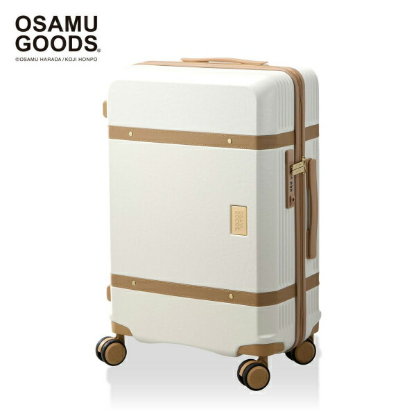 オサムグッズ ハピタス 旅行バッグ ファスナー印字機 M大きさ 象牙色 ヌメ
