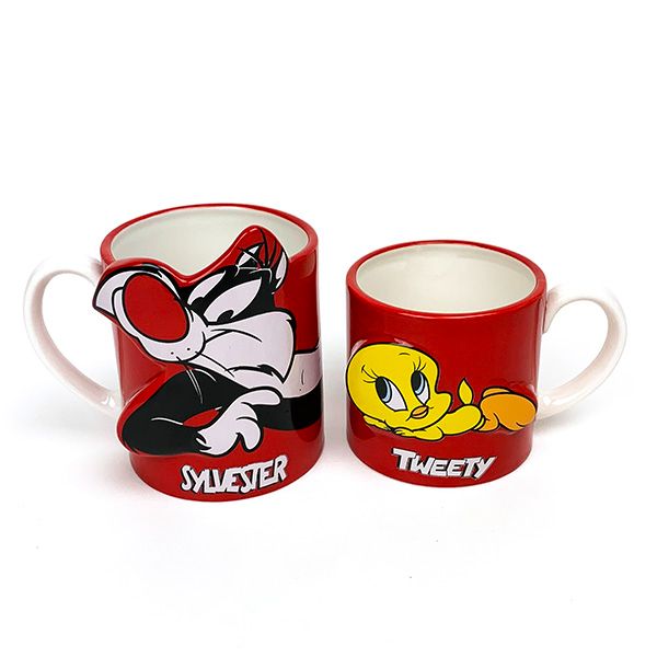LOONEYTUNES トゥイーティー＆シルベスター トゥイ―ティー＆シルベスターペアマグ マグカップ レッド 送料込み