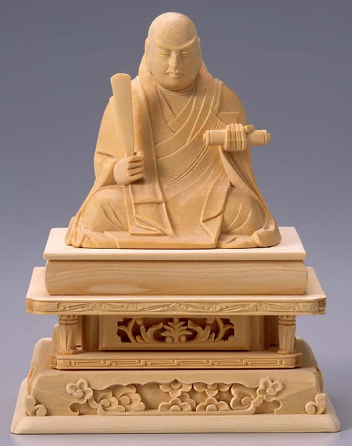 仏像 木材 日蓮聖人君子 2.0寸 桧製 【其れ相応末派：日蓮宗】【百貨店SALE継続期間中 P5倍】