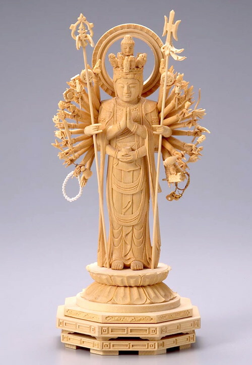 十一面千手観音菩薩立像　仏像神像　木彫　室町時代　金銅仏 楽天市場】【仏像】十一面千手観音像2寸5分（総丈約26cm）座像