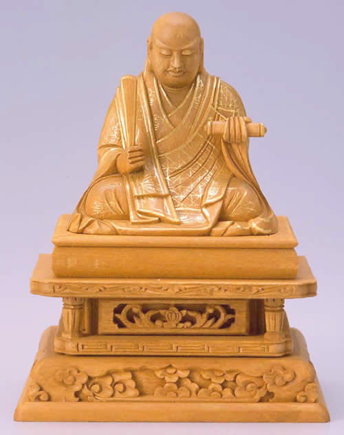 仏像 日蓮聖人君子 2.0寸 樟製 【其れ相応支派：日蓮宗】【百貨店SALE継続期間中 P5倍】