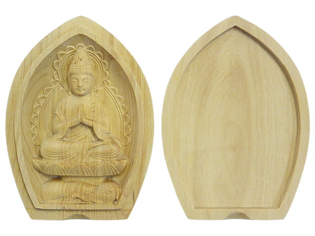 厄除け 香合仏 普賢菩薩 柘植 筋彫り 金襴 袋付き【ポイント3倍】