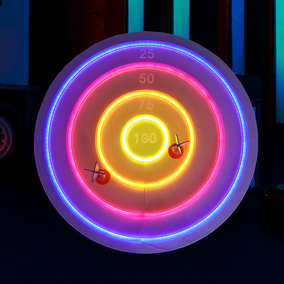 ネオンサイン ダーツゲーム盤 無座標軸調光 ネオン張り出し 投げ矢3つ付 LED張り出し 飾りつけ バス発着場 室内装飾 照度 今めかしい でき事 飾りつけ ネオン管点火装置 USB給電 店内飾りつけ 運動競技販売店 赤ちょうちん 取り組みお部屋 赤ちょうちん カラオケ屋 泊まり 飾りつけ 佇まい営造