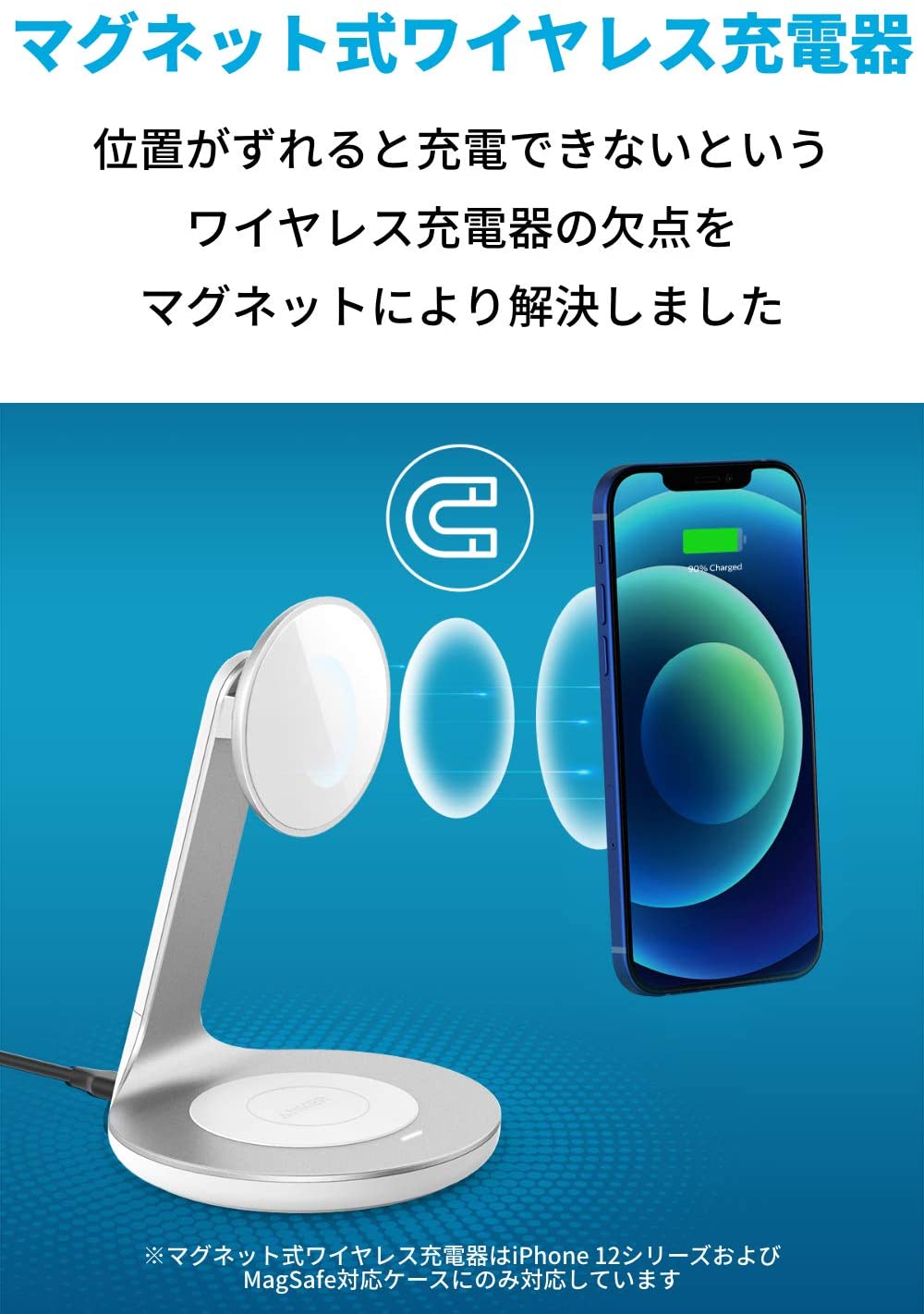 楽天市場 Anker Powerwave Magnetic 2 In 1 Stand ワイヤレス充電器 Usb Cケーブル 付属 Iphone 12 シリーズ対応 最大7 5w出力 アンカー ダイレクト楽天市場店