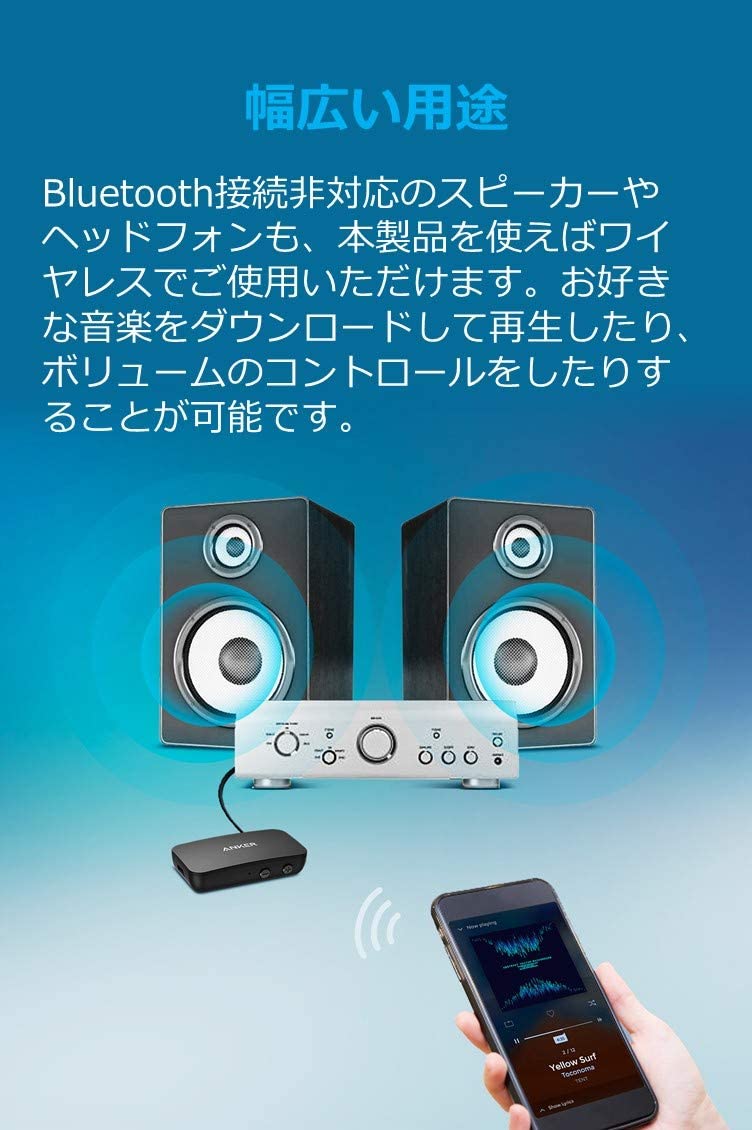 楽天市場 Anker Soundsync Bluetoothレシーバー Bluetooth5 0 レシーバー 12時間再生 ハンズフリー通話対応 2台同時接続 自動車 ホームステレオ ヘッドフォン スピーカー対応 アンカー ダイレクト楽天市場店